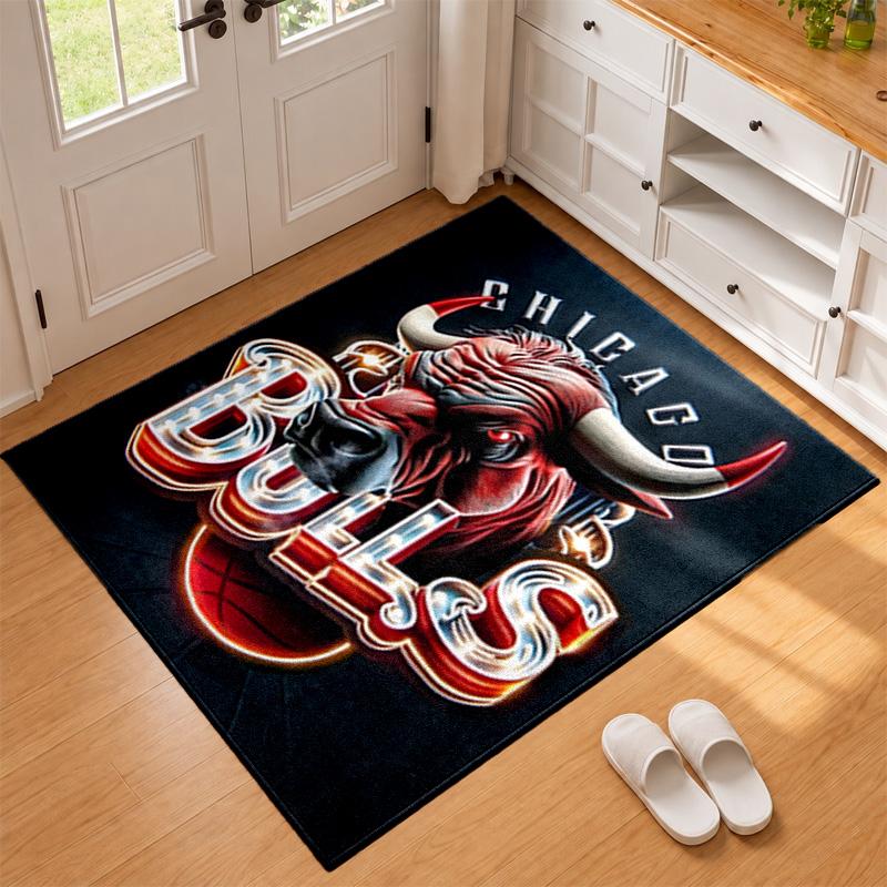 Chicago Bulls Carpet Door Mat for Living Room or Bedroom Protective Mat Under Chair Office Decoration Christmas Gift Birthday Present