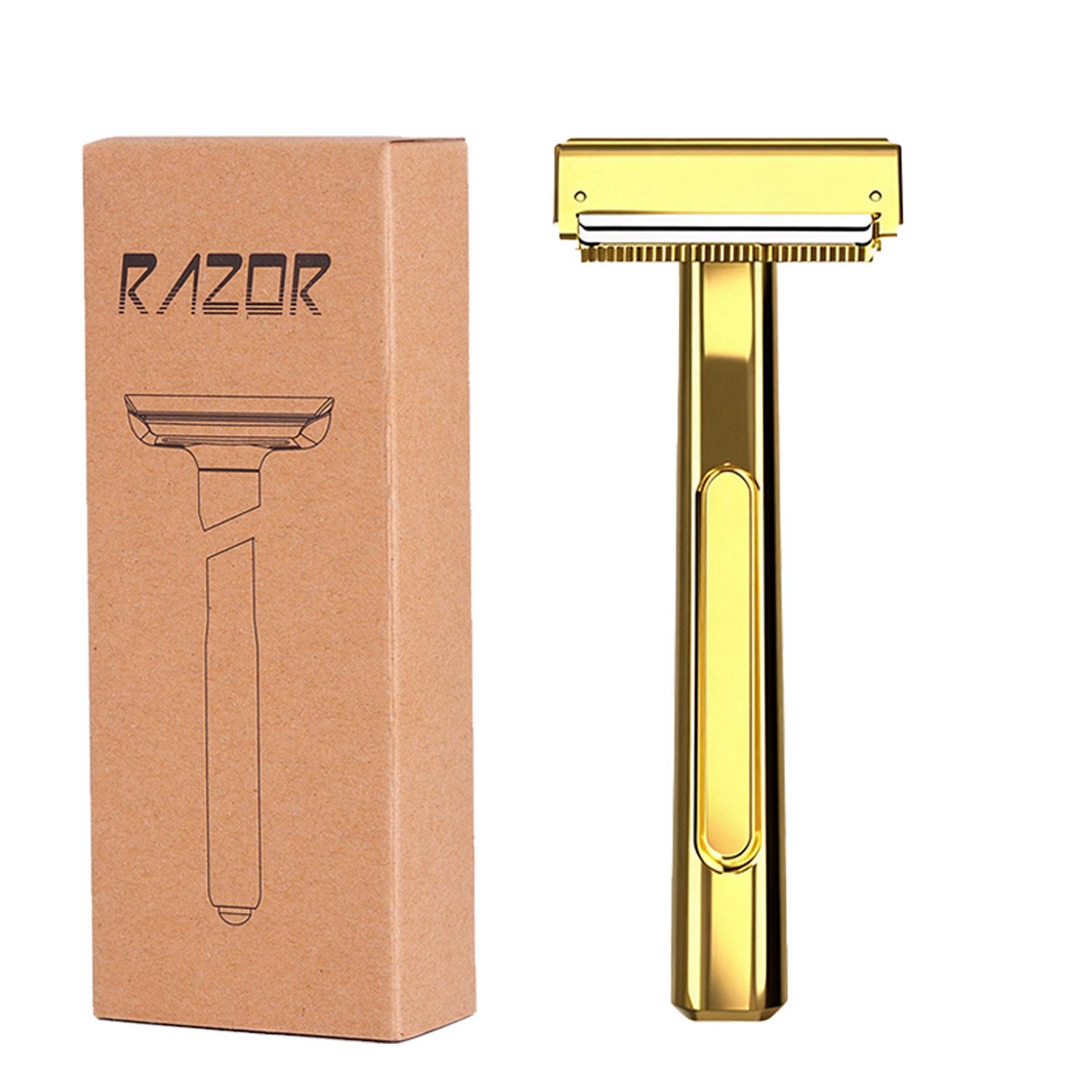 Classic Metal Double-Layer Half-Blade Old-Fashioned Manual Razor Holder