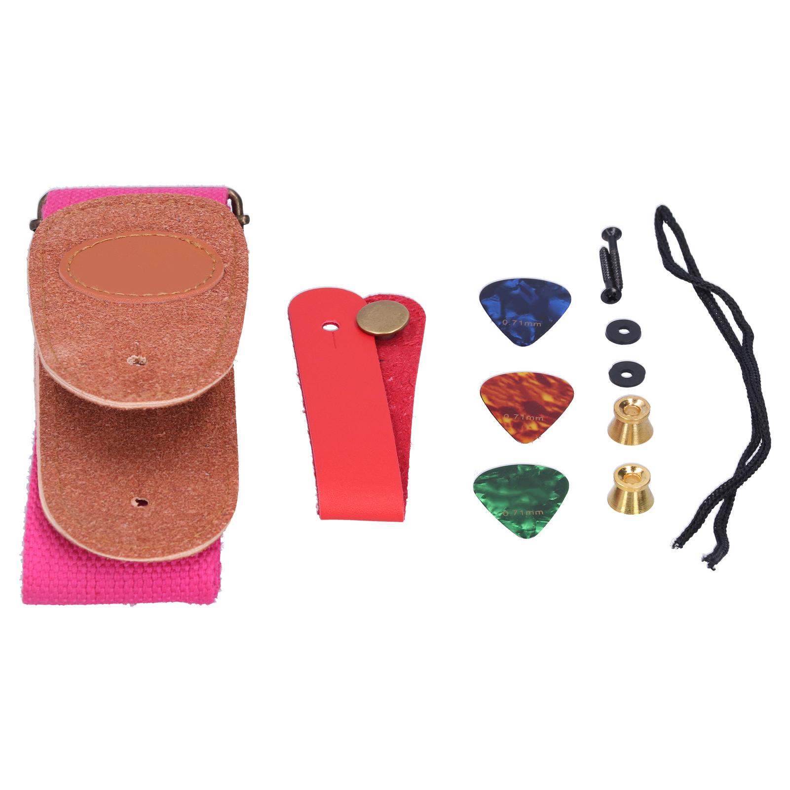 

Guitar Strap Neck Belt Celluloid Picks with Install Parts Stringed Instrument AccessoriesPink