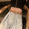 Modern Womens Black Decorative Wide Denim Belt For Effortless Summer Trends Fashion