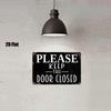 Vintage Metal Sign Please Keep Door Closed Wall Decor for Home