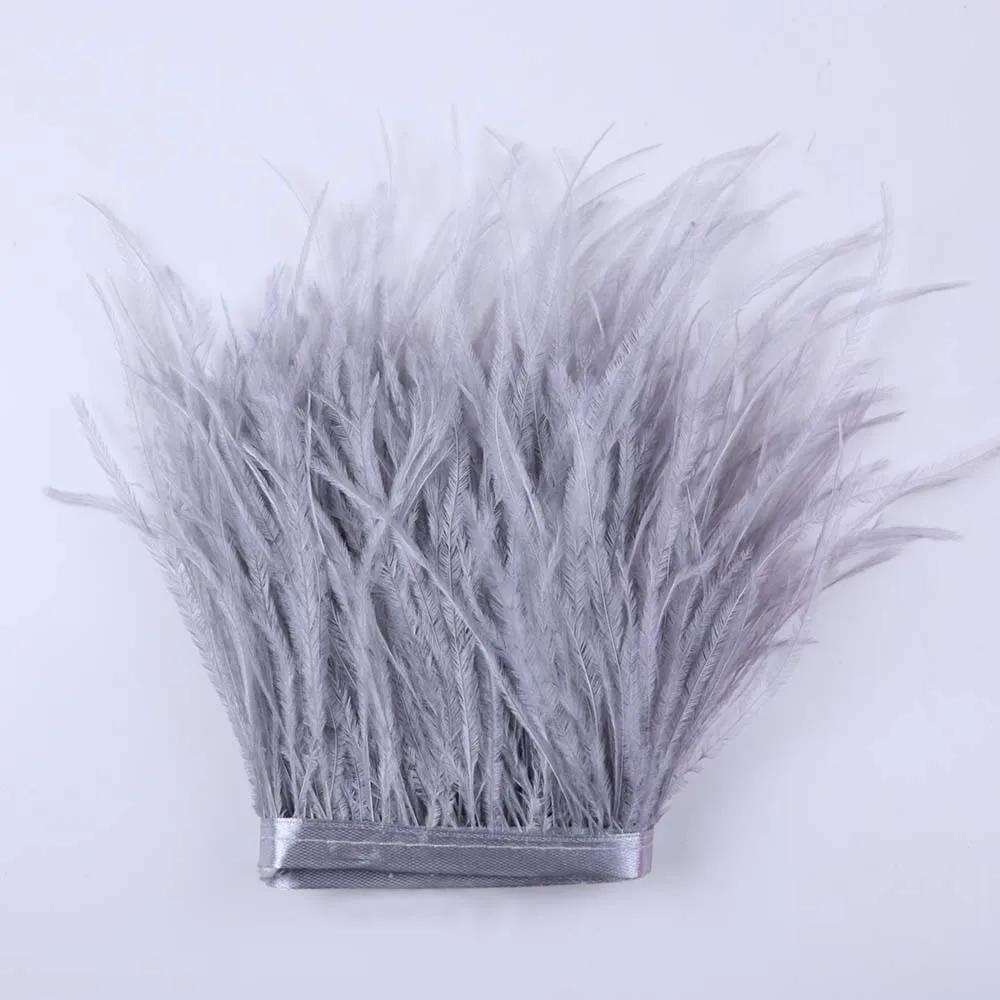 Feather53 Color Ostrich Feather Trim Ribbon 10-15cm 1M for Crafts Wedding Dresses Carnival Costume Home Decoration Sewing Accessories