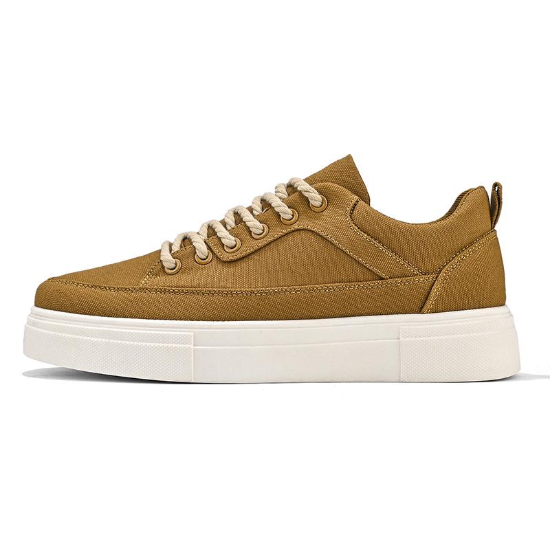 Herren Höhenvergrößernde Atmungsaktive Canvas-Sneaker - Sommer Retro Trend, Vielseitige Schnür-Board-Schuhe