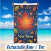 Autumn Harvest Theme Beach Towel Personalized Custom Name & Text Soft Quick Dry Beach Towel for Swimming Travel