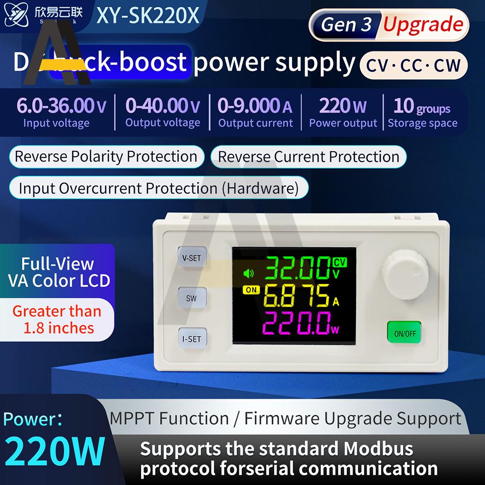 SK220S SK220X CNC Buck Boost DC Adjustable Voltage Regulator Power Supply Constant Voltage Current Solar Charging Module 9A 220W