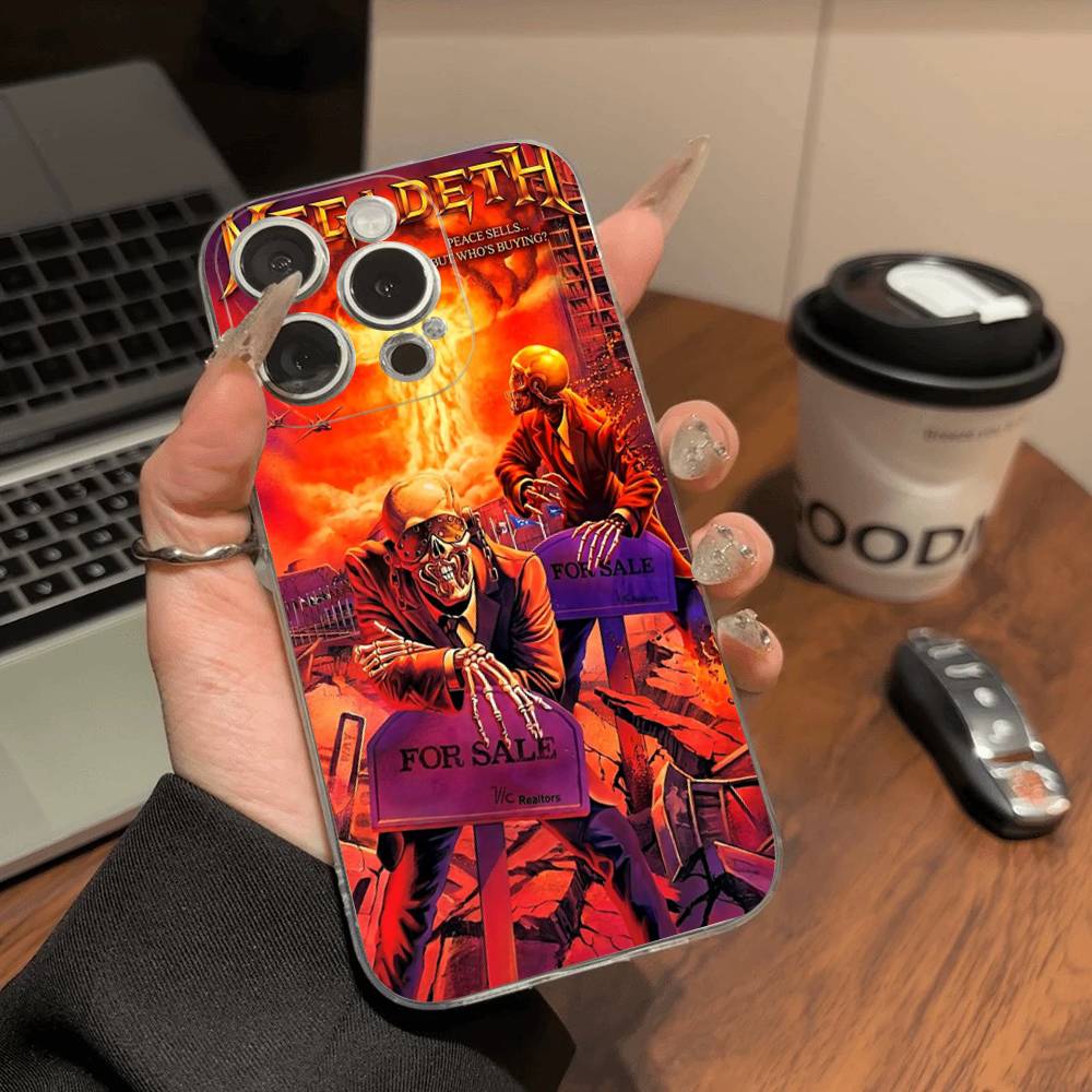 

Music Rock M-Megadeth Phone Case For iPhone 17 16 15 14 Plus 13 12 11 Pro Max Transparent Shockproof Cover iPhone 17
