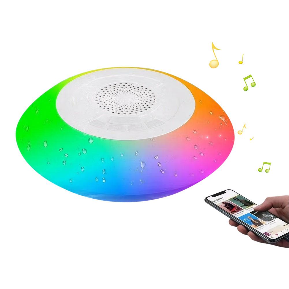Mini Bluetooth Speaker Shower Subwoofer Waterproof Handsfree Loudspeaker RGB Light Floating Pool Speaker for Bathroom Pool Beach