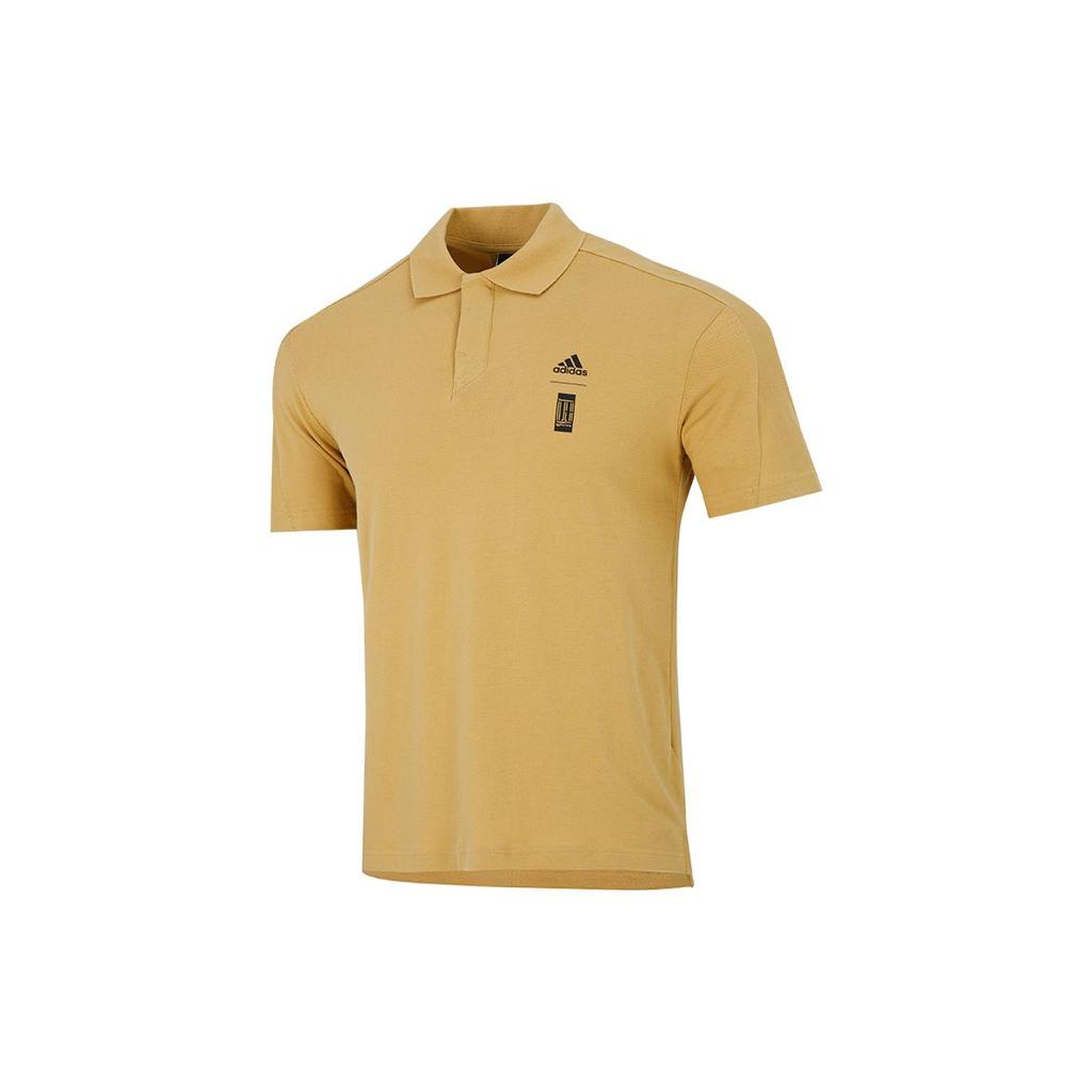 Adidas Polo Shirts Men's Yellow Polo Collar Moderate Straight Fit HE5165