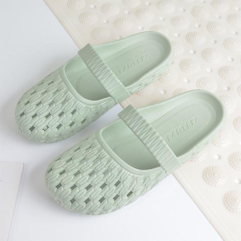 

Босоножки Baotou для женщин Летом На плоской подошве Дышащие Подходят для дома Носятся на улице Пластиковые Пляжные Полушлепки для женщин 41 зелёный