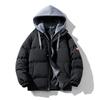 New trendy brand hooded jacket loose large size cotton-padded jacket thickened fake two-piece cotton-padded jacket