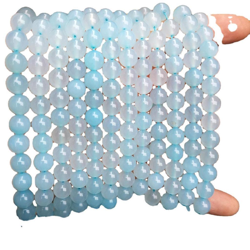 Blue Agate Frosted Beads for DIY Jewelry Accessories