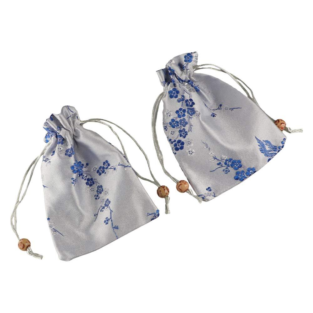 Embroidered Storage Bag Satin Jewelry Packaging Bag Retro Drawstring Gift Bag  Girl
