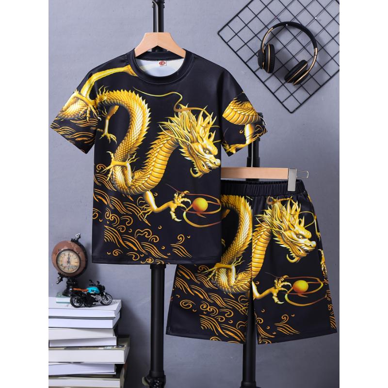 

2 шт. Детская футболка с коротким рукавом, повседневная, аниме, футболка с 3D-принтом, футболки для мальчиков, летняя одежда для мальчиков, детская одежда для активного отдыха 160