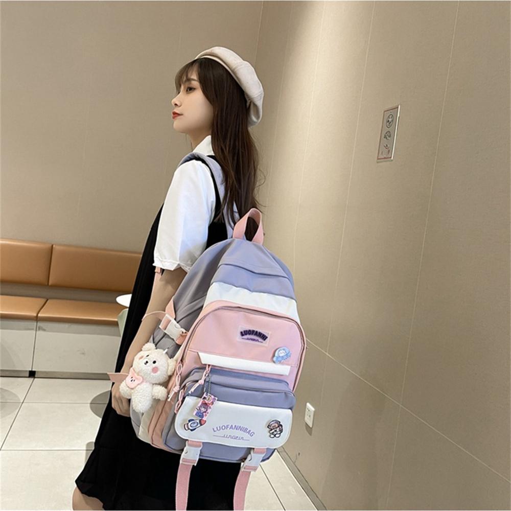 New Two-Piece School Bag Large-Capacity Shoulder Bag Backpack