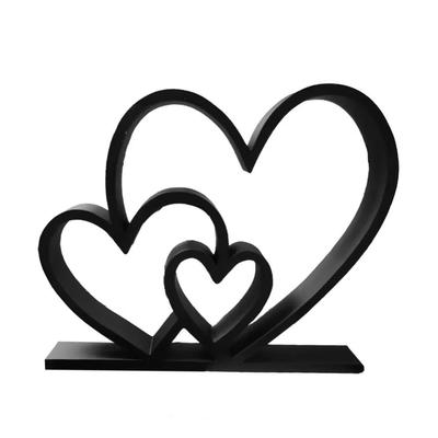 3D Printed Heart-to-Heart Statue Romantic Minimalist Heart-shaped Sculpture Smooth Surface Plastic Love Heart Figurine