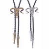 Elegant Black Bolo Tie with Bull Pendant Cowboy Bull Necktie Western Necklace Cool Bola-Tie Western Cowboy Costume