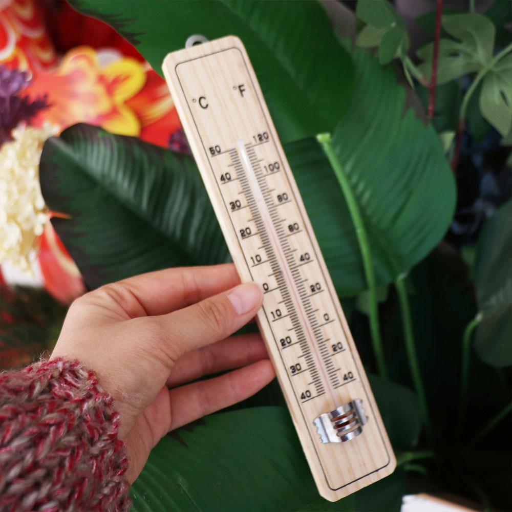 Przezroczysty wskaźnik temperatury Montowany na ścianie monitor temperatury Narzędzie pomiarowe Drewniany termometr Wewnętrzny