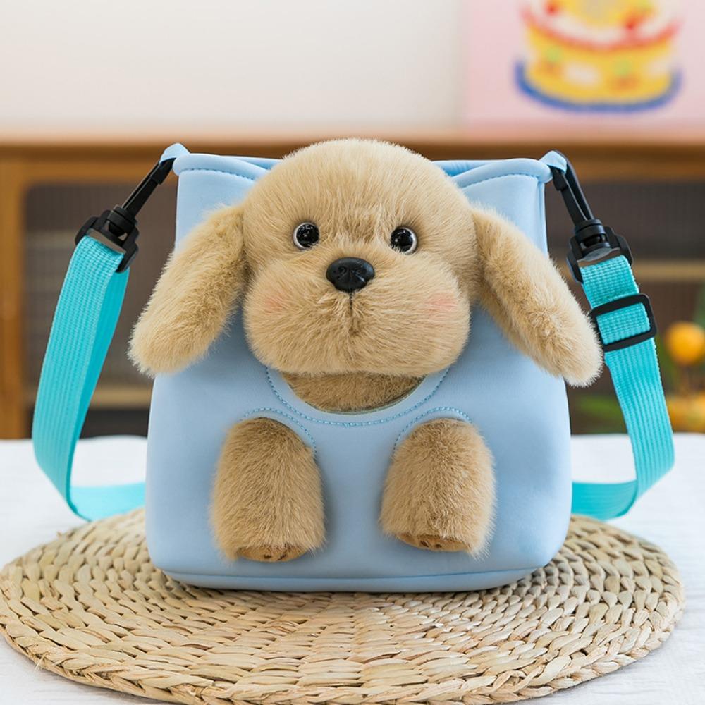 Shoulder Bag Plushie Doll Fur Bag Collection Stuffed Running Dog Knapsack  Kids Playing Supplies