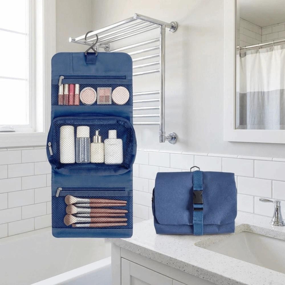 Large Capacity Hanging Makeup Bag Multiple Pockets Cosmetics Bag Detachable Toiletry Bag  for Home