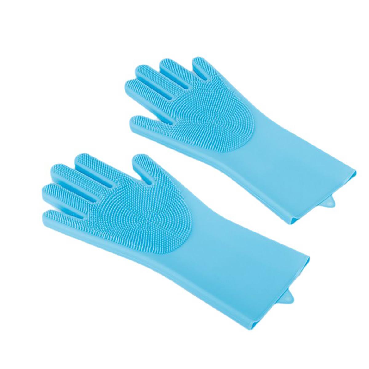 

Pet Grooming Cleaning Gloves Dog Cat Bathing Shampoo Glove Scrubber Magic Dishwashing Cleanner Sponge Silicon Hair Removal Glove A синій