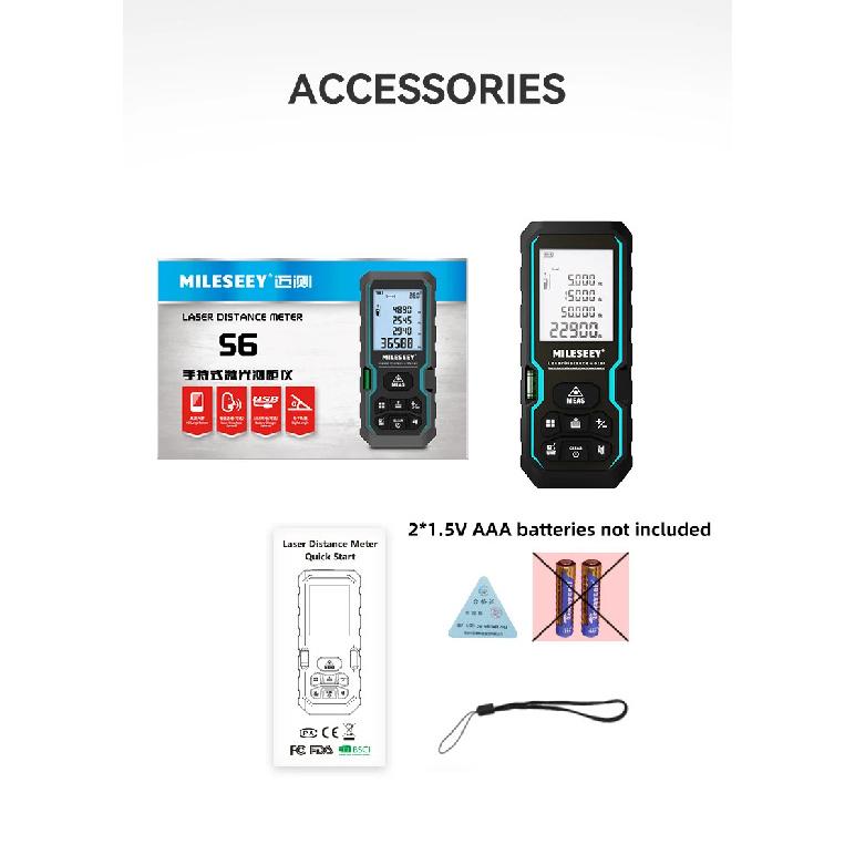 

Mileseey X5 X6 S6 New Model Laser Rangefinder Tool Distance Measure Meter High Precision Instrument For Decorate House Kits 40m