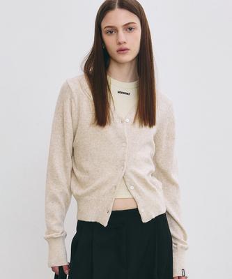 Nick&Nicole Essential Nicole Label Cardigan_Oatmeal