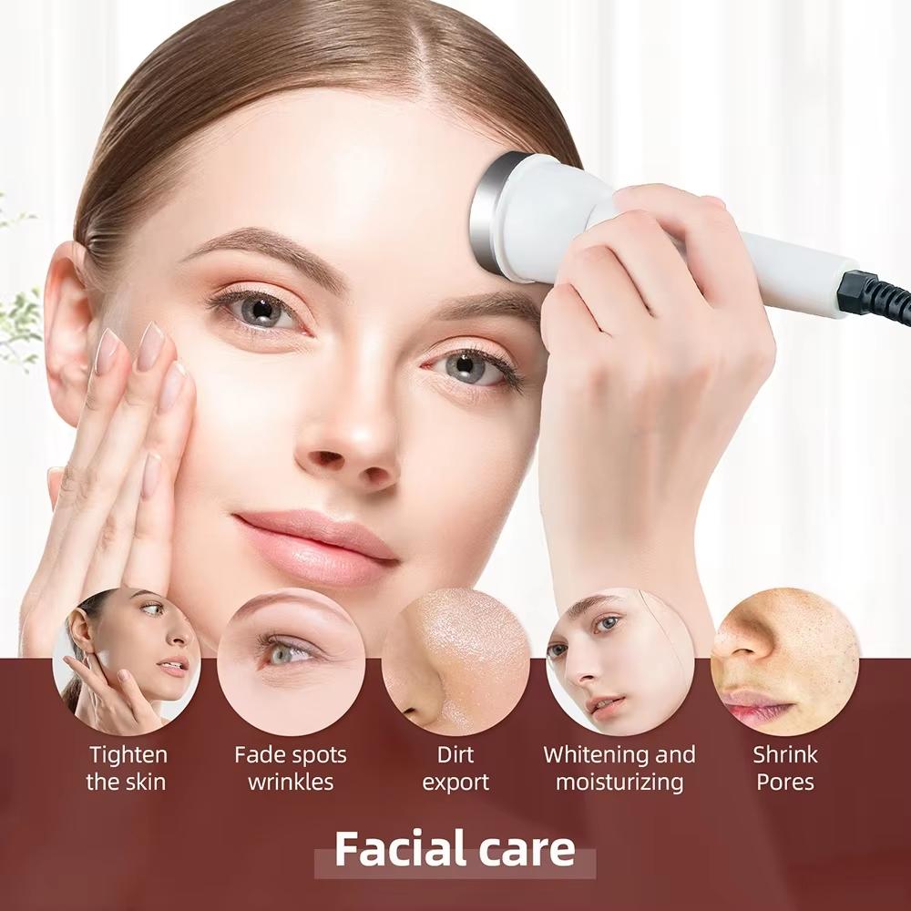 2-in-1 Ultrasonic Beauty Device 1MHz - CE Certified Wireless Facial & Eye Massager, 1800mAh for Wrinkle Reduction/Pore Cleansing/Skin Tightening
