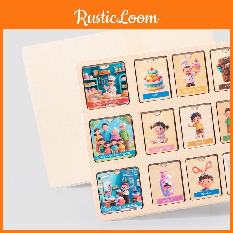 Early Wooden Learning Puzzle With Animal And Occupation Scenes Children For