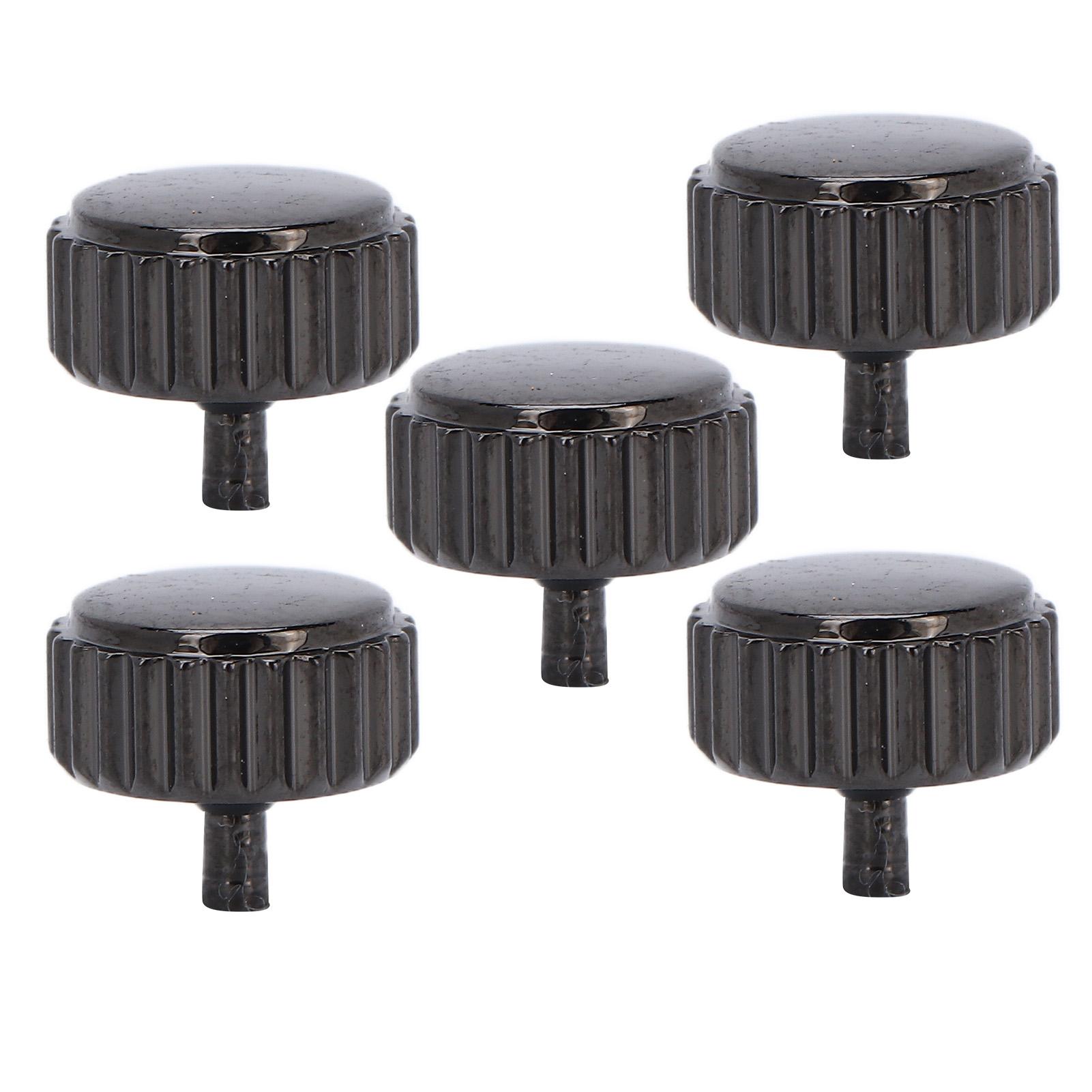 

5 шт. Запасные части для часовой головки, черная стальная головка, аксессуары для замены часовой головки для кварцевых механических часов 7 мм