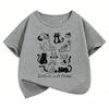 Cat Are Best Friends Design Printed T Shirts Short Sleeve Kids Childrens Tshirt Boys Girls Summer Spring Casual Top Tee Shirt