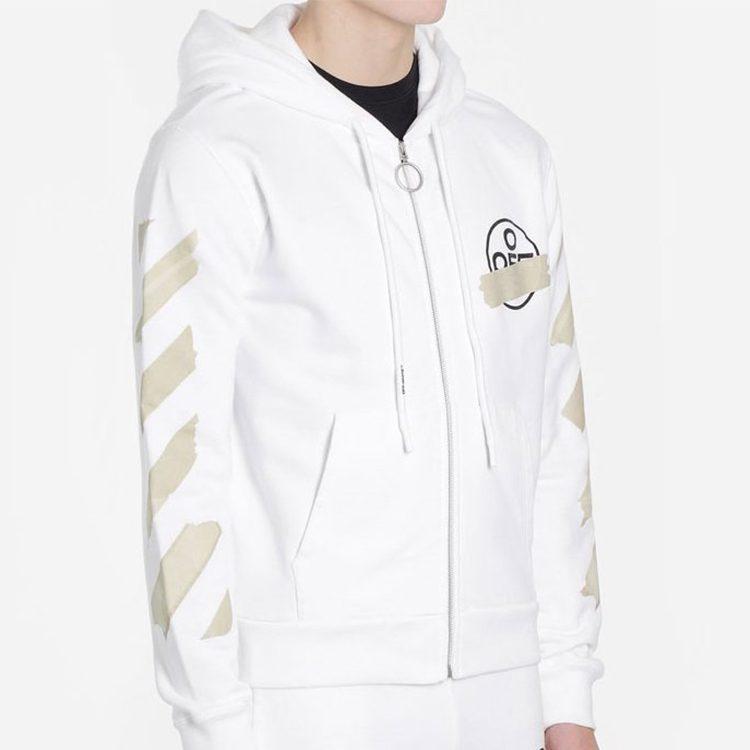 OFF WHITE Tape Diag Arrows Zip Up Hoodie OMBE001R20E300020148