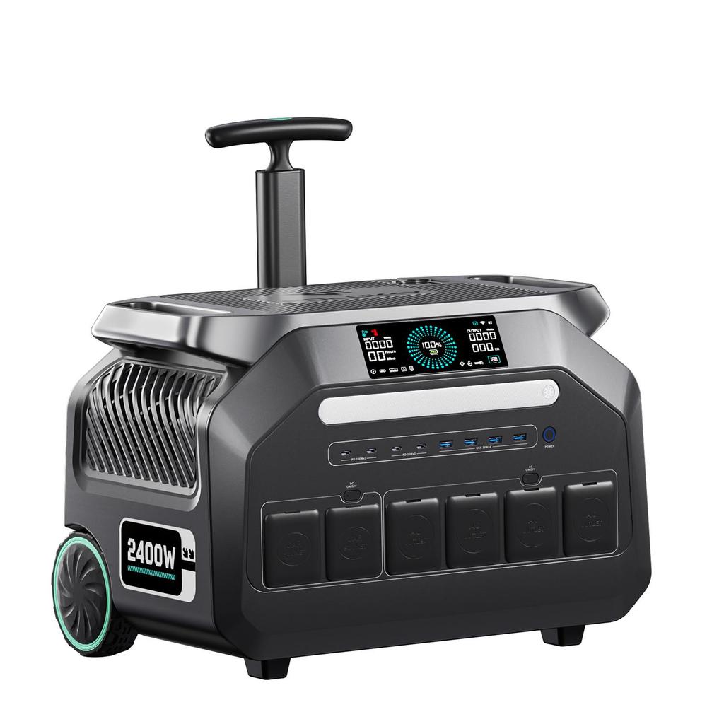 IEE P2400 2400W Portable Power Station, 2048Wh LiFePO4 Battery Solar Generator, 16 Output Ports, 1.2 Hours Fast Charging, App Control