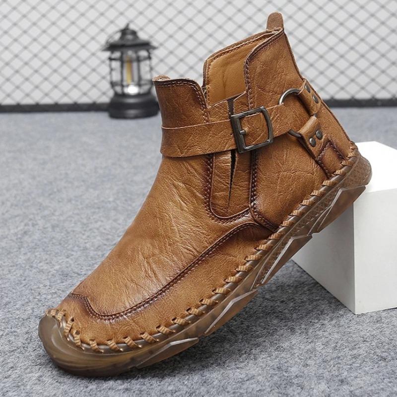 2026 New Hot Sale Ankle Boots for Men Casual Handmade Mens Boots Design Sneakers Men Outdoor Men Leather Shoes Botas Para Hombre