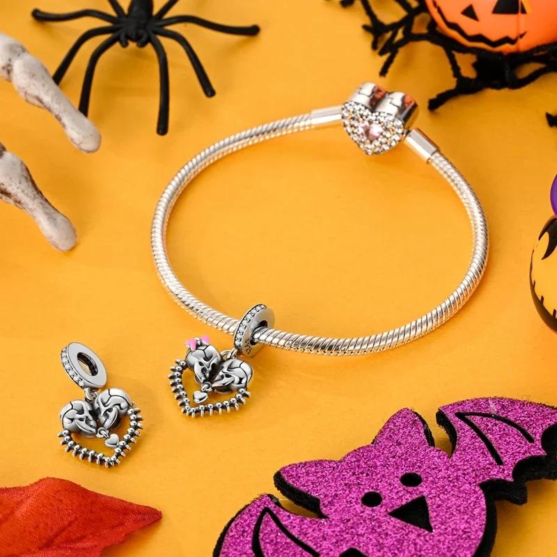 Copperhalloween Luminous Ghost Skull Beads Charm Fit Original Bracelet Women'S Diy Boutique Jewelry Gift