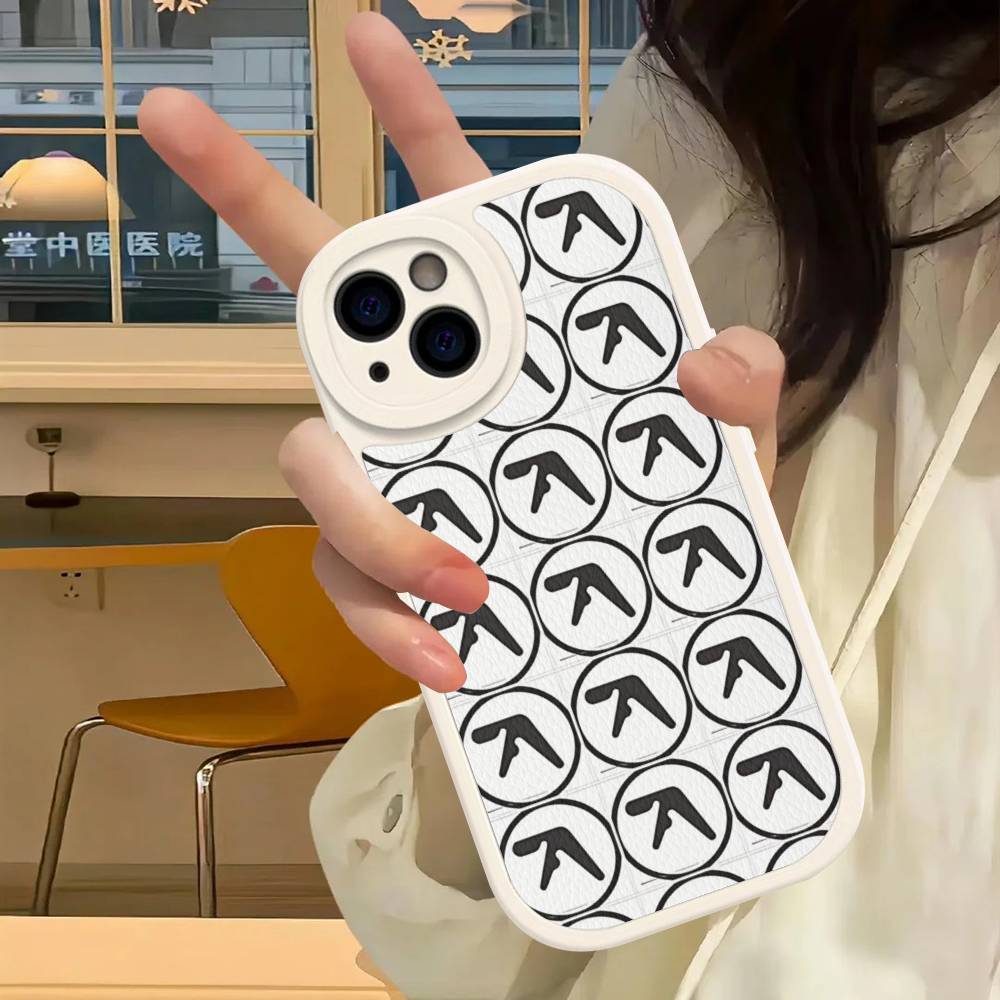 Music Band A-Aphex T-Twin Leather Phone Case For IPhone 16 15 14 13 11 12 Pro Max Mini Plus Back Cover