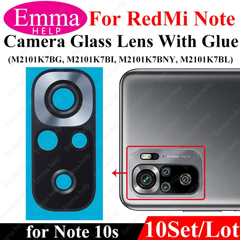 10Pcs Camera Lens For Xiaomi Redmi Note 9 Pro Max 9s 8 8t 7 7Pro Note10 5G 10t Back Camera Glass With Glue Adhesive