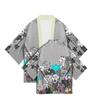 New Women's Cute Kitten Digital Print Summer Seven Sleeve Kimono Cardigan Japanese Kimono