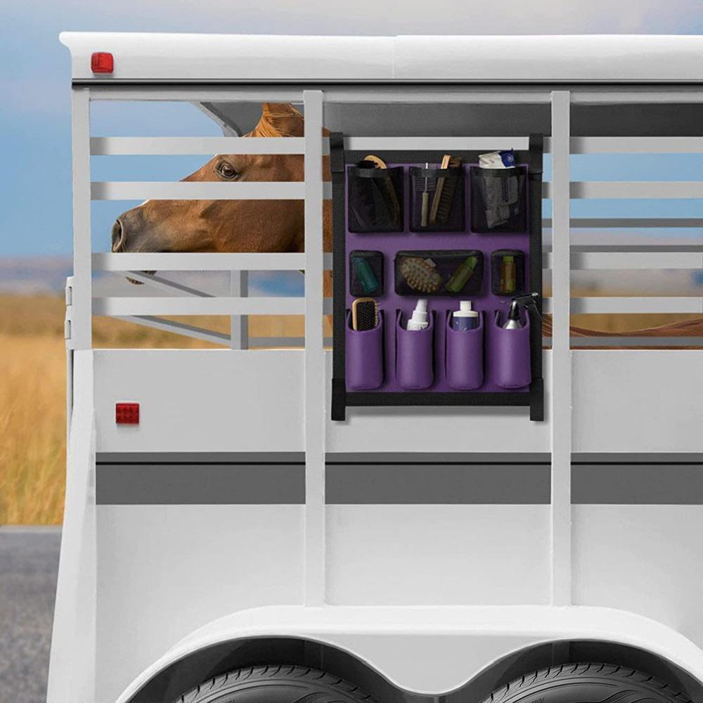 1 x Paarse Paardentrailer Verzorgingstas Paardentrailer Organizer + Handgrepen & Schroeven
