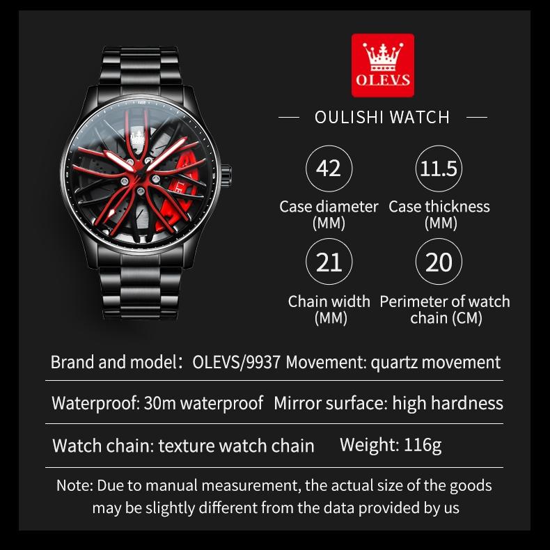 2023 OLEVS nowy markowy zegarek na kole obrotowy zegarek kwarcowy modny wodoodporny zegarek męski zegarek męski