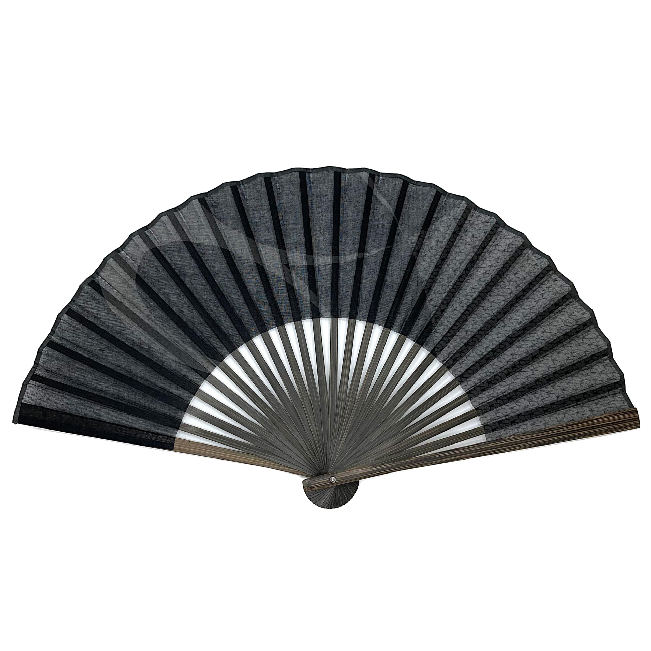 

folding fan set with folding fan bag and folding fan case for men and cotton folding fan set [Hana Kanzashi] Men s gentlemen, swallow, [Swallow, чорний