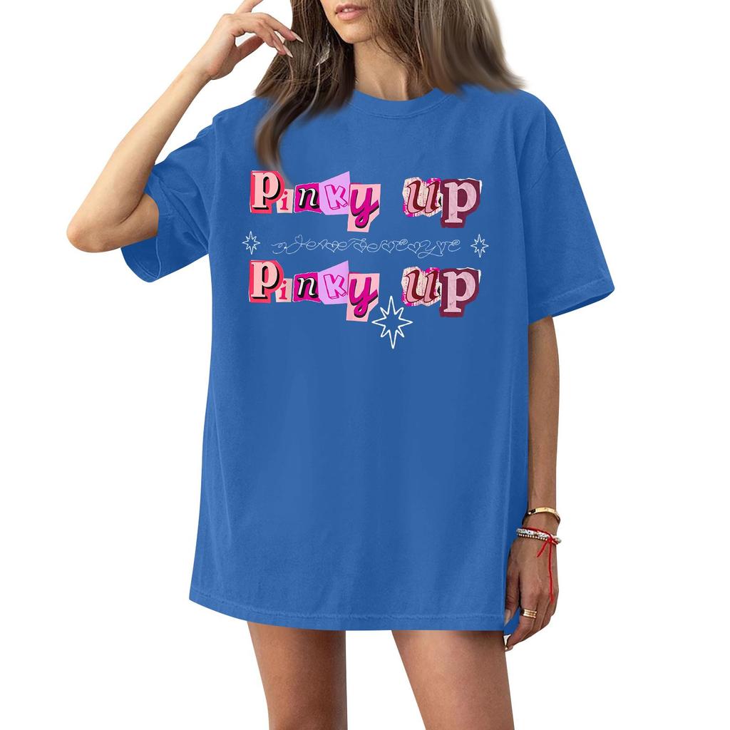 Women's Casual Fashion Round Neck Casual Print Short Sleeve T-Shirt Top