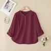 ZANZEA Blusa Casual da Donna Girocollo Regolabile Ampia Manica Lunga