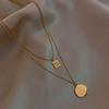 Titanium Steel Gold Brick Necklace for Women - Luxury 2025 Style, High-End Sweater and Collarbone Chain, Non-Fading.