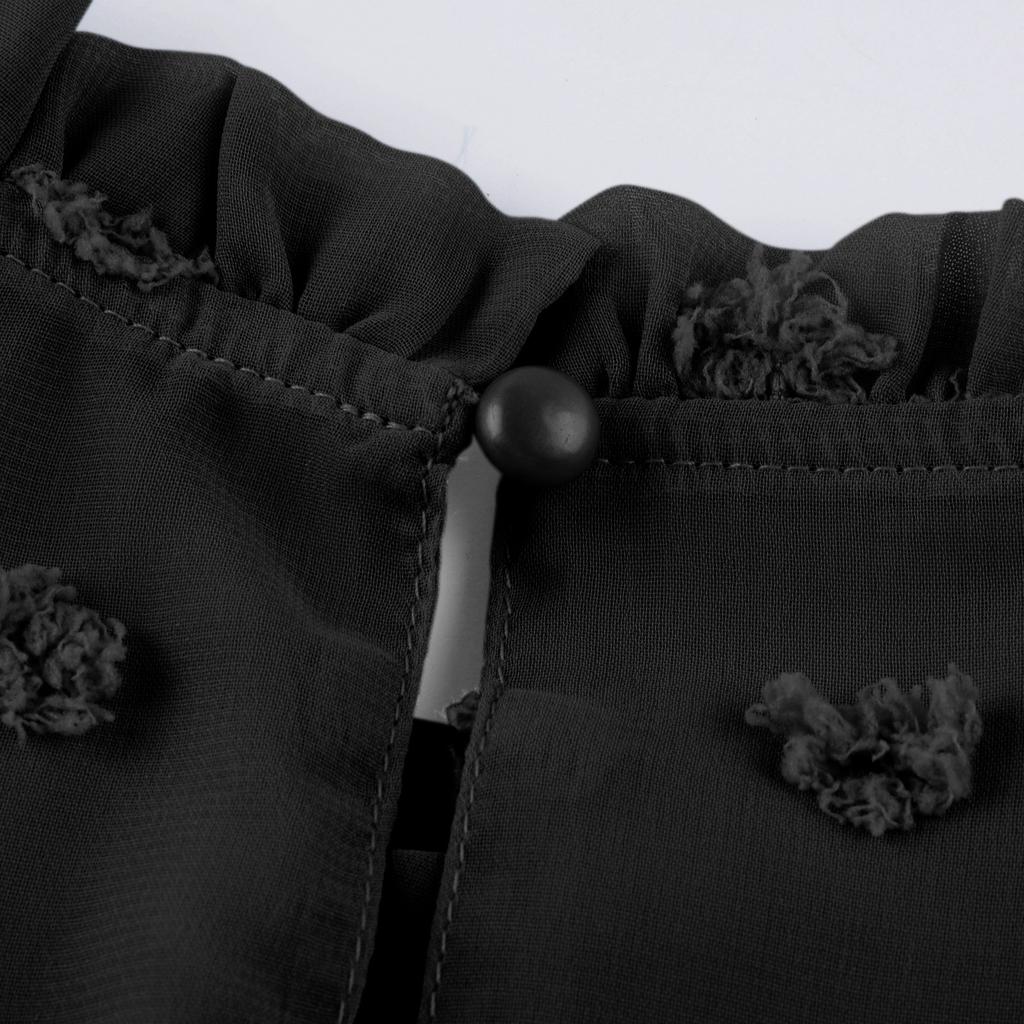 Women's Fashion  And Winter New Bubble Long Sleeve Lace Collar Dress