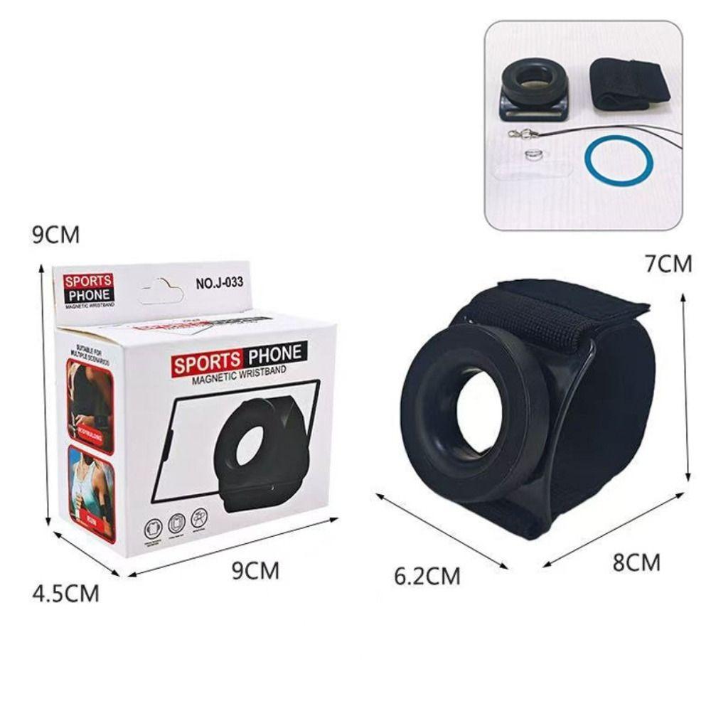 

360° Rotatable Wrist Phone Stand Magnetic Suspension Cell Phone Arm Wrist Band Gym чорний