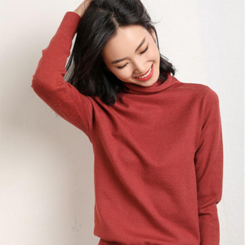 Podzim Zimní Svetr Rolák Slim Fit Basic Pulovry Móda Korejské Pletené Topy Spodní části Dámské Svetry Strečové Svetry