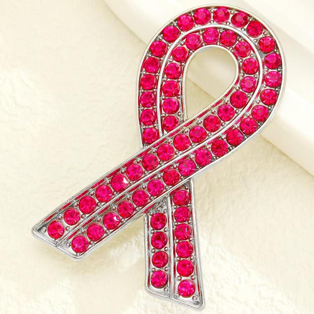 Red Ribbon Breast Cancer & AIDS Awareness Jewelry Set: Necklace, Nurse Bracelet, Badge