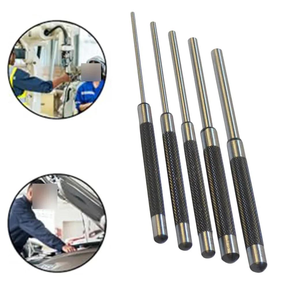 5pcs Pin Punch 8in Long Carbon Steel Pin Punch Set Removing Repair Tool For Jewelers Watchmaker Engineers Carpenters