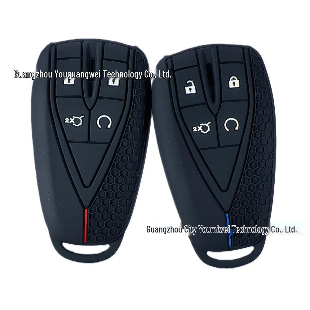 Silicone 4-Button Remote Key Cover for Changan CS75, Eado, CS35plus, Oshan CS55plus - Honeycomb Texture