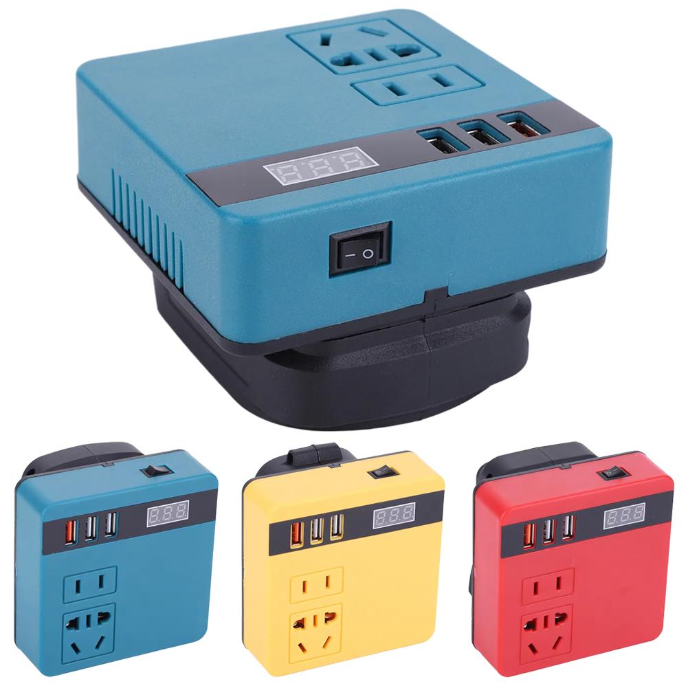 120W Power Inverter DC 18-21V to AC 220V Converter for DeWalt Makita Milwaukee for Electric Tools Outdoor Work